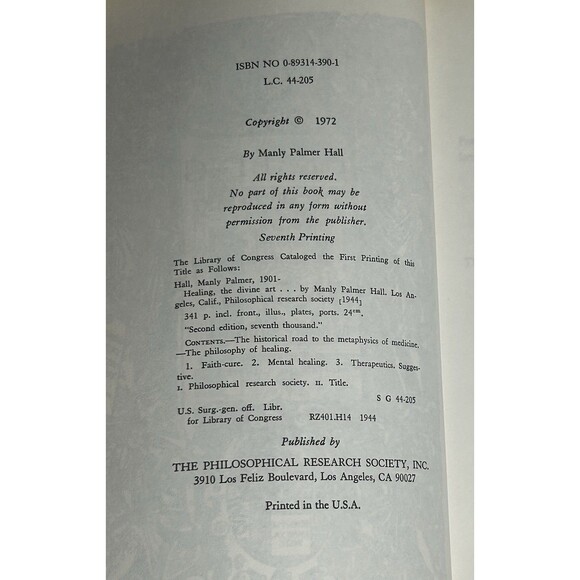 Healing: The Divine Art by Manly P. Hall 1972 1st Edition Paperback Metaphysics - Picture 2 of 8